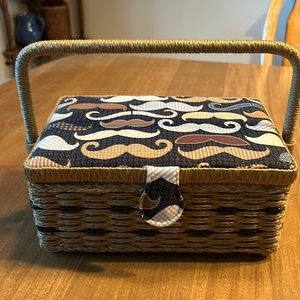 Mustache Sewing Box Basket